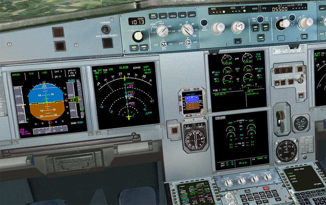 Airbus with EIS2 screens