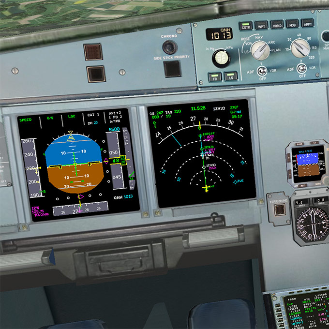 Airbus with EIS2 screens