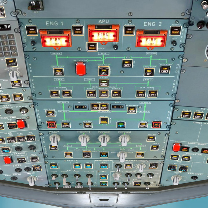 Airbus overhead panel
